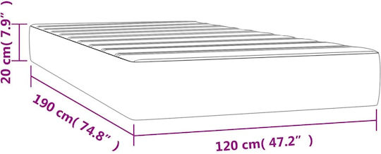 vidaXL Ημίδιπλο Ανατομικό Στρώμα 120x190x20cm με Ανεξάρτητα Ελατήρια