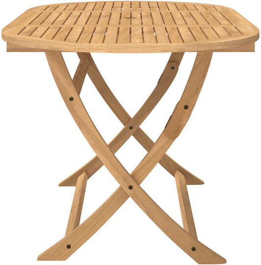 Outdoor Dinner Foldable Wood Table Natural 160x85x75cm