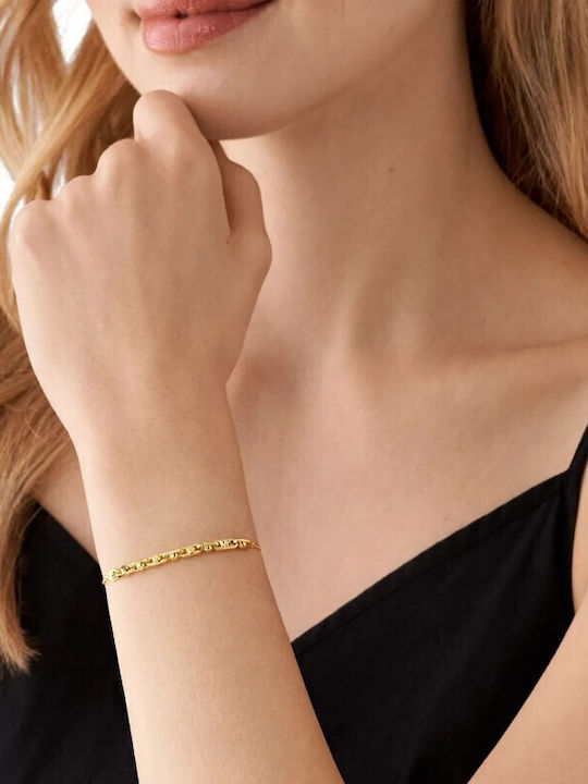 Michael Kors Astor Link Women's Bracelet made of Silver Gold Plated with Pearls