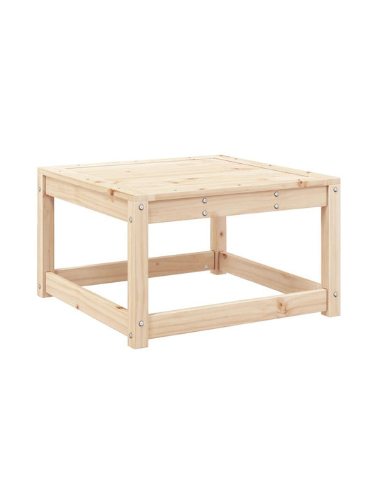Wooden Garden Stool Cube Outdoor with Brown Cushion