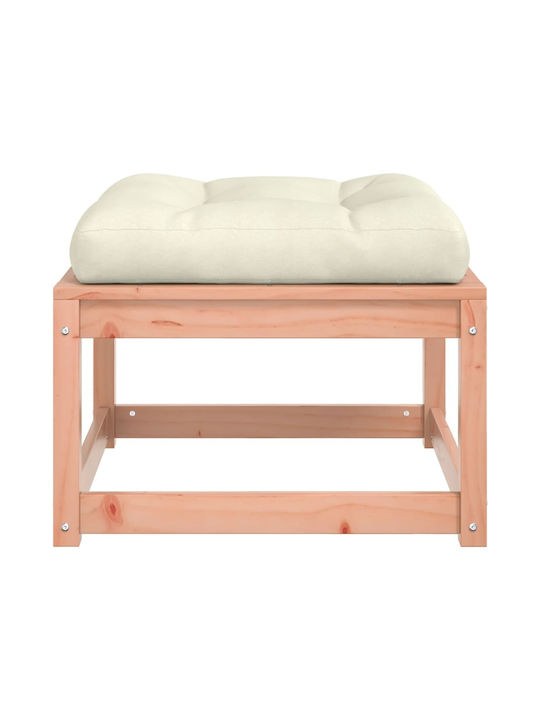 Wooden Cube Garden Stool with Cushion Brown 63.5x63.5x38cm