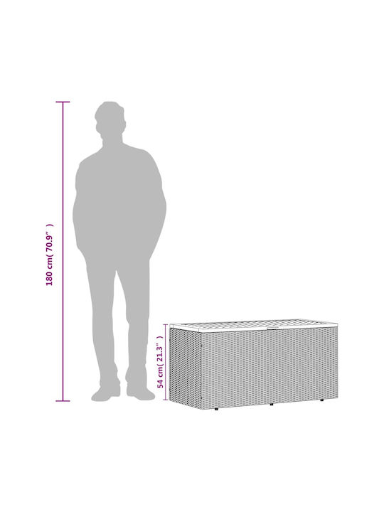 vidaXL Cutie de depozitare pentru exterior Rattan Negru L110xW50xH54buc
