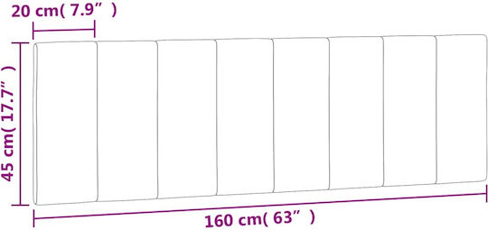 vidaXL Възглавница за табла за легло, Текстил, Тъмносив, 160x45 см