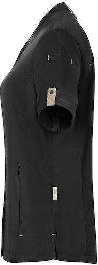 Karlowsky Coat Chef 100% Cotton made Female Black with Short Sleeve