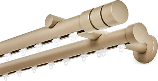 Anartisi Double Aluminum Curtain Track in Gold Color 160cm