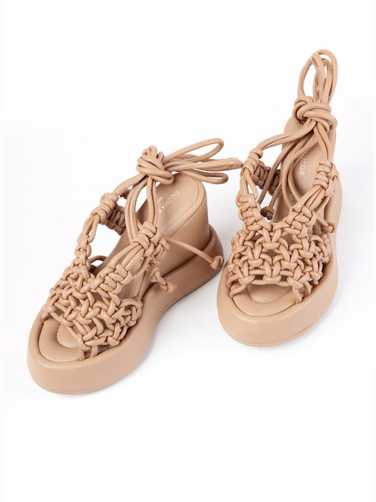 Paloma Barcelo Keilsandalen Claire - Hellbeige Sandalen (Damen Leder Hellbeige - 0322512)