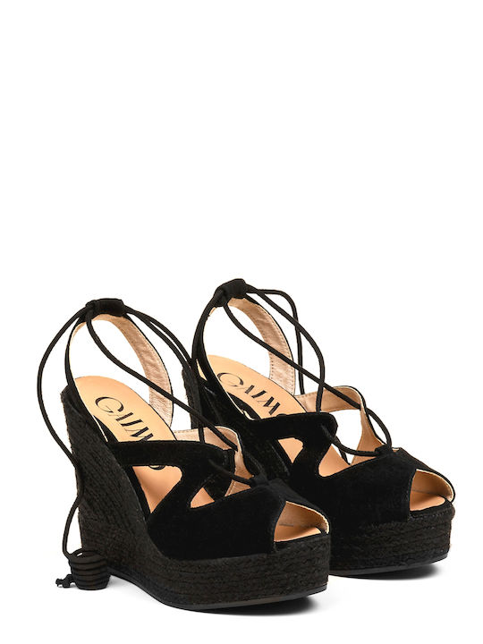 Gaimo Allena Heel Espadrilles - Schwarze Sandalen (Damen Schwarz - GAI.3S1.080.004-91)