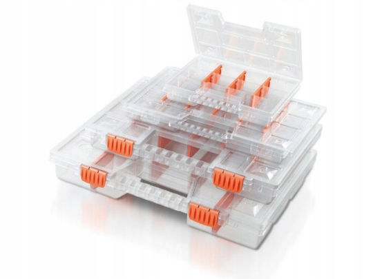Prosperplast Tool Compartment Organiser 10 Slot Transparent 19.5x15.5x3.5cm
