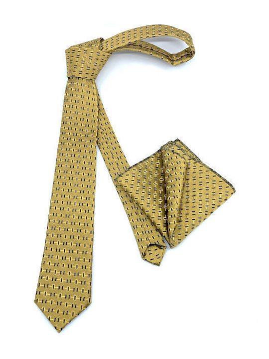 Legend Accessories Σετ Ανδρικής Γραβάτας σε Κίτρινο Χρώμα