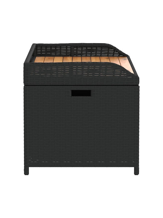 vidaXL Außenlagerbox Rattan Schwarz L100xB50xH52cm