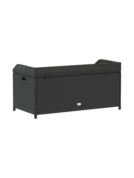 vidaXL Außenlagerbox Rattan Schwarz L100xB50xH52cm
