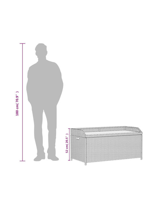 vidaXL Outdoor Storage Box Gray L100xW50xH52cm