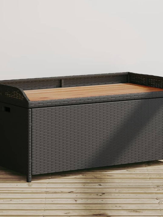 vidaXL Außenlagerbox Rattan Schwarz L100xB50xH52cm