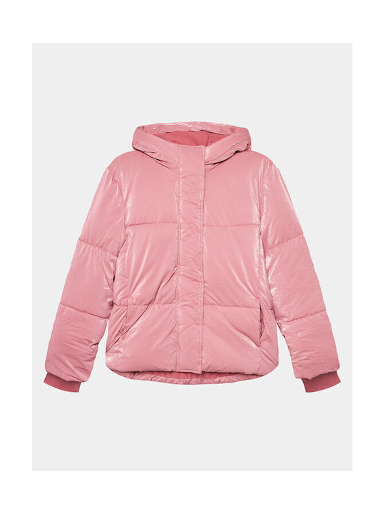 GAP Waterproof Quilted Coat Pink with Ηood