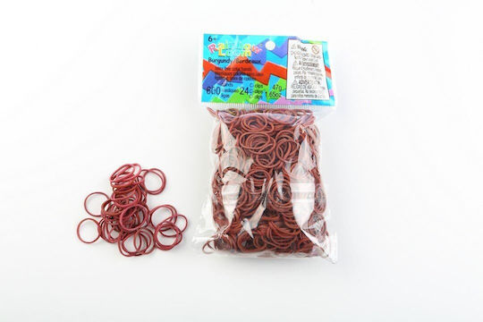 Rainbow Loom Hair ties Bordeaux Elastics