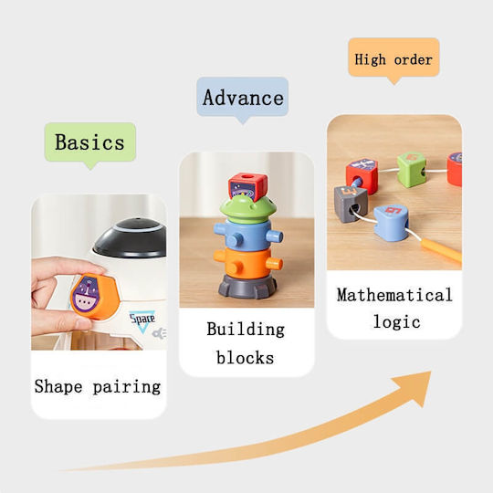 Hola Toys Shape Sorting Toy Spaceship With Shapes for 24++ Months