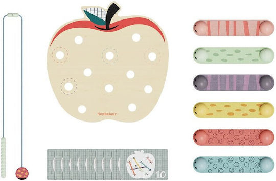 Top Bright Lacing Toy Apple Worms made of Wood for 18++ Months