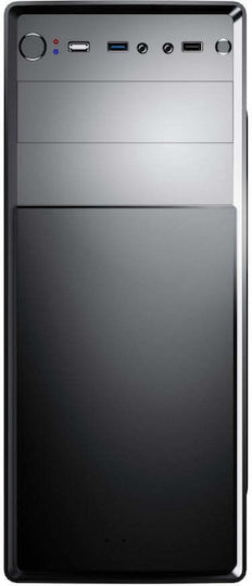 Powercase 173-G02 Midi Tower Κουτί Υπολογιστή Μαύρο