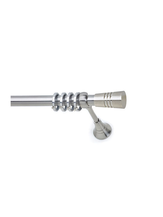 Anartisi Metallic Curtain Pole S24 Double with Rail Diameter 25mm Length 160cm Satin Nickel