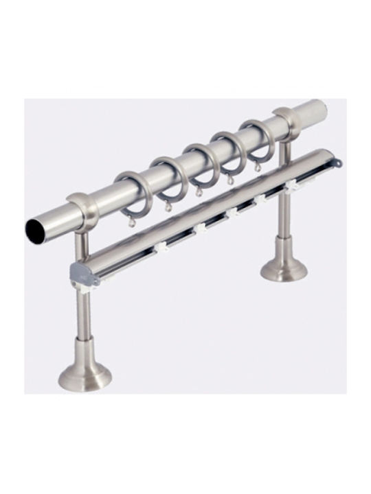 Guy Laroche Metallisch Vorhangstange Brooklin Doppel mit Stange Φ25mm 160cm Silber