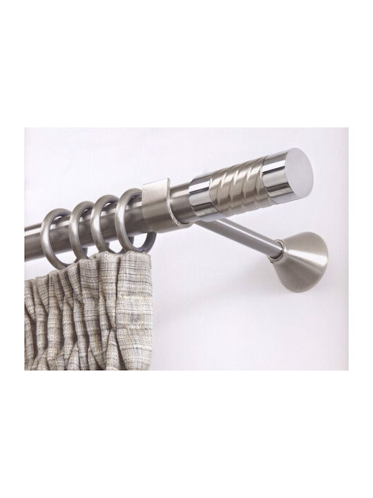 Guy Laroche Metallisch Vorhangstange Brooklin Doppel mit Stange Φ25mm 160cm Silber