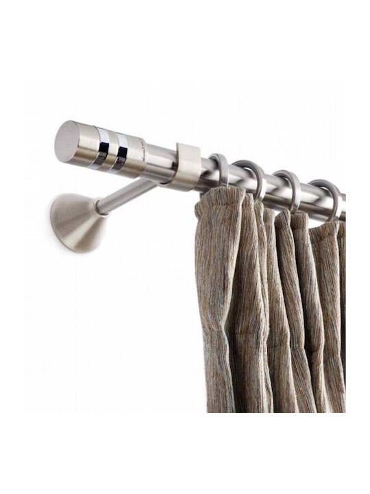 Guy Laroche Metallisch Vorhangstange Capital Doppel mit Stange Φ25mm 160cm Silber