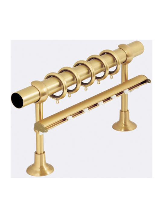 Guy Laroche Metallisch Vorhangstange Party Doppel mit Schiene Φ25mm 160cm Gold