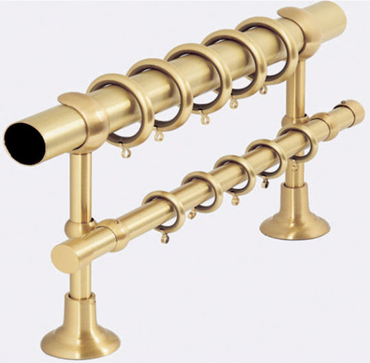 Guy Laroche Metallic Curtain Pole Party Double with Rail Φ25mm 160cm Gold