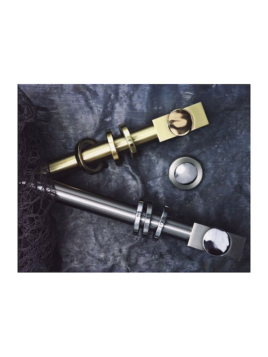 Aslanis Home Metallisch Vorhangstange Movie Metal Doppel mit Schiene Φ30mm 160cm Gold