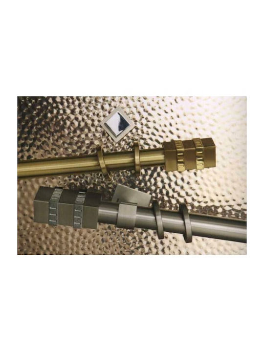 Aslanis Home Μεταλλικό Κουρτινόξυλο Diva Μονό Φ25mm 180εκ. Χρυσό