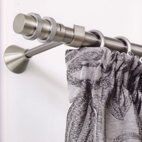 Aslanis Home Metallic Curtain Pole Double with Rod Φ25mm 160cm Silver