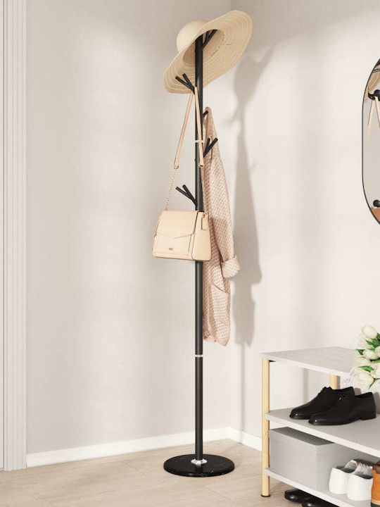 vidaXL Metallic Coat Rack Black 29x29x175cm