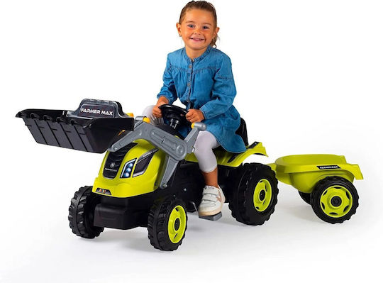 Kids Foot-to-Floor Ride On Tractor with Trailer & Pedal Farmer Max Green