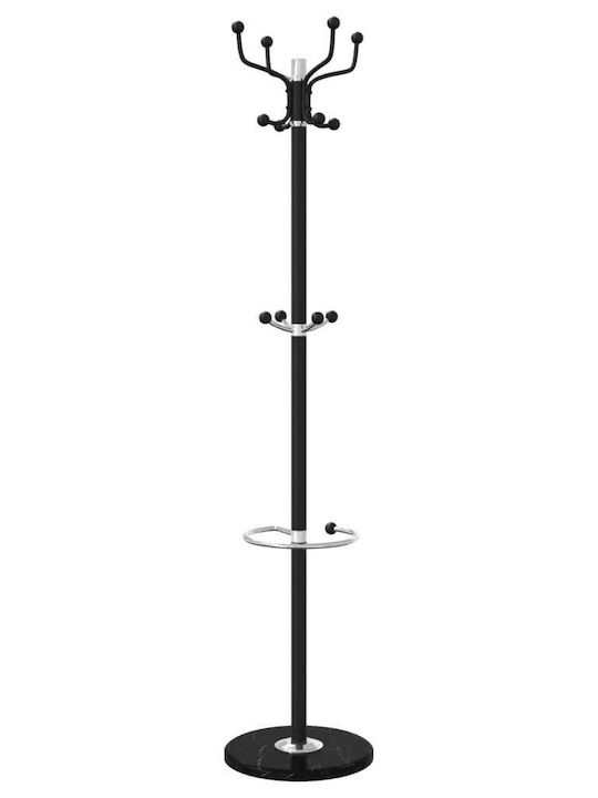 vidaXL Cuiere de podea Metal Negru 37x37x180cm