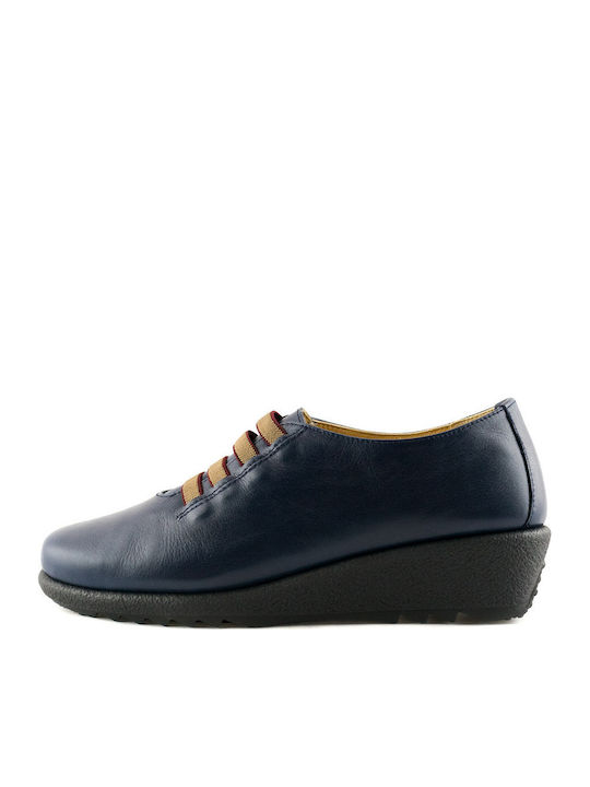 Women's Leather Oxford Shoes Blue