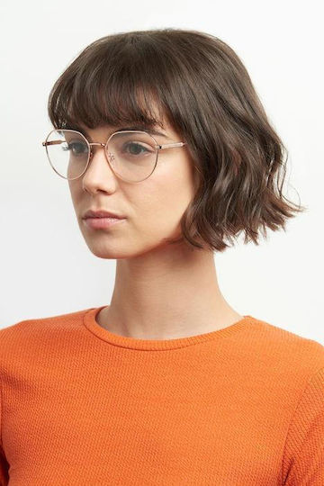 Polaroid Damen Metallisches Brillengestell Rosa PLDD465 35J