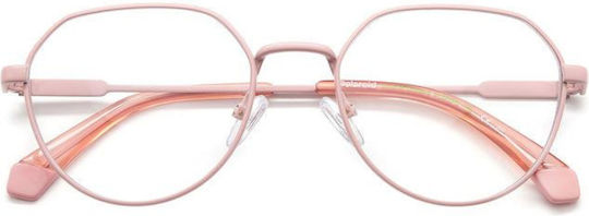 Polaroid Damen Metallisches Brillengestell Rosa PLDD465 35J