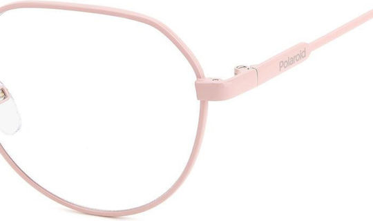 Polaroid Damen Metallisches Brillengestell Rosa PLDD465 35J