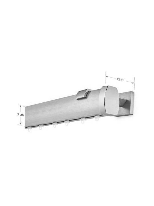 Anartisi Rock One-Way Aluminum Curtain Track Black 200cm A298307_10973