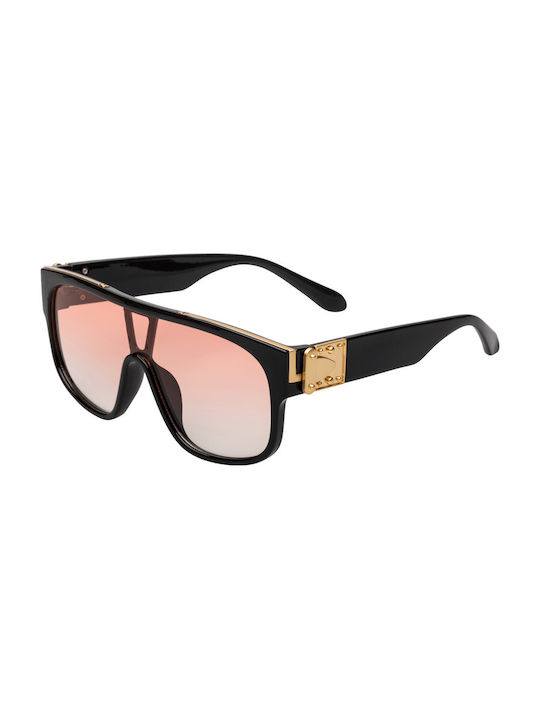 Sunglasses with Black Frame and Black Lens 02-4065-Black-Red