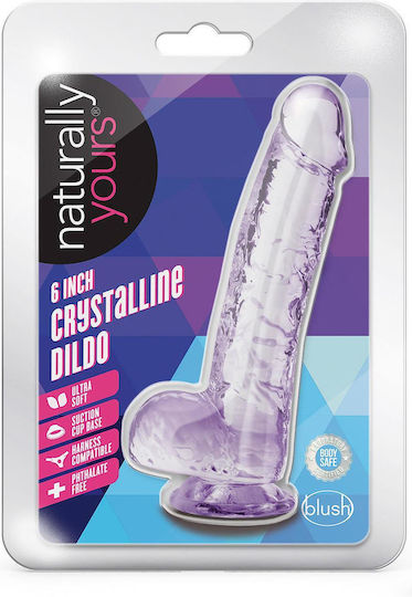 Blush Ρεαλιστικό Dildo με Όρχεις και Βεντούζα Μωβ 15cm