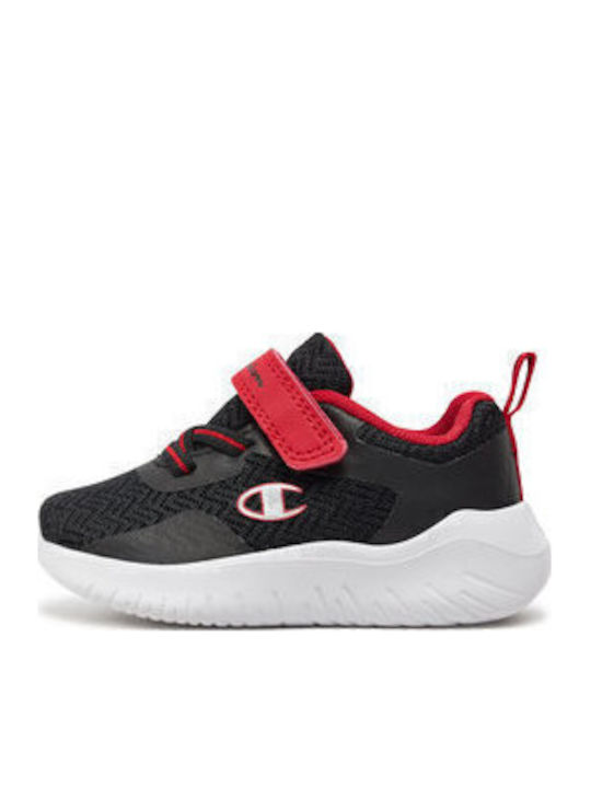Softy Evolve Kids Sports Shoes Running with Hoop & Loop Closure Black