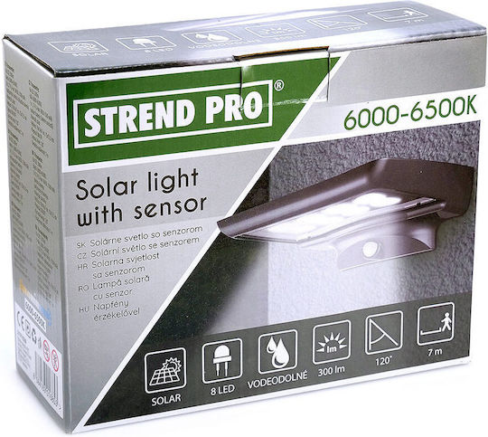 Strend Pro Lampă Solară 300lm Alb Rece cu Senzor de Mișcare 19bucx14bucx7buccm