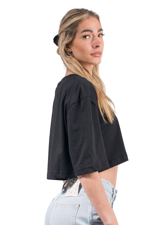 4tailors Women's Oversized Crop T-shirt Black