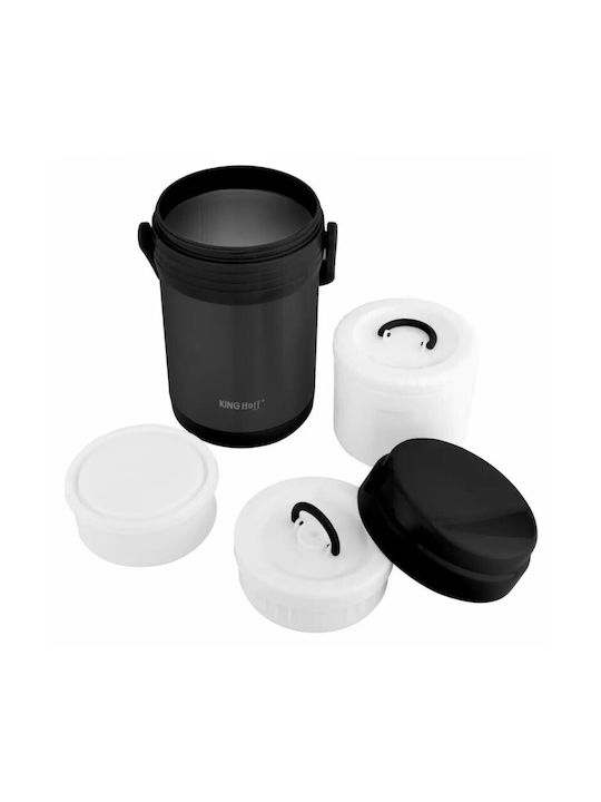 KING Hoff Cutie pentru Mâncare Termos Inox Negru 1500ml 1buc