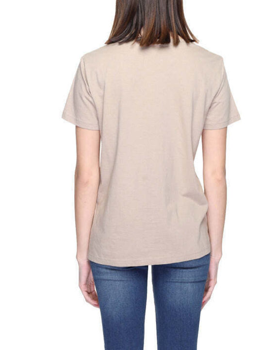 Blauer Damen T-shirt Beige