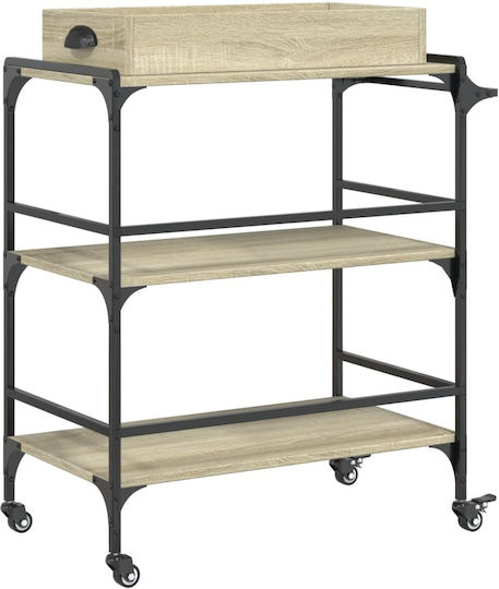 vidaXL vidaXL Lebensmittelregal Holz Mit 3 Ebenen Braune 81,5x41x92,5cm