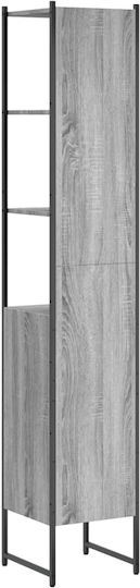 vidaXL Επιδαπέδια Ραφιέρα Μπάνιου Ξύλινη 33x33x185.5cm Γκρι