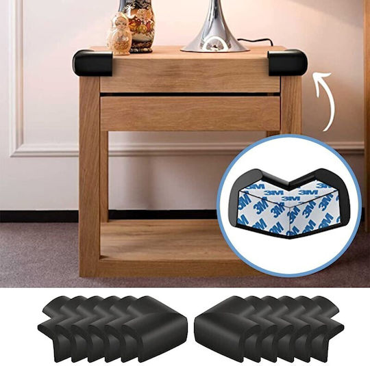 Sipo Protection Corner with Sticker in Black Color 4pcs