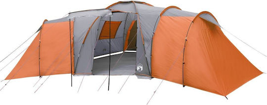 vidaXL Καλοκαιρινή Σκηνή Camping Τούνελ Πορτοκαλί για 12 Άτομα 840x720x200εκ.